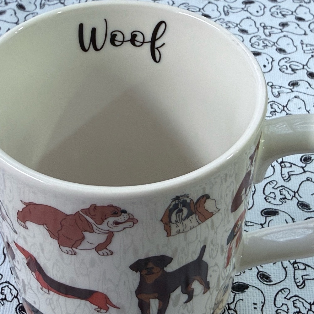 PetShop by Fringe Studio “Woof”  Dog Breed Mug White Ceramic
